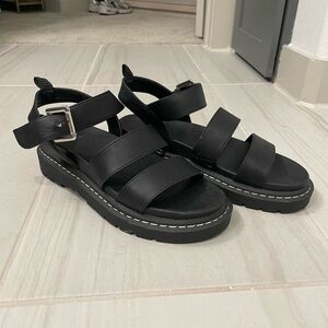 Wild Fable Thalia Lug Black Sandals